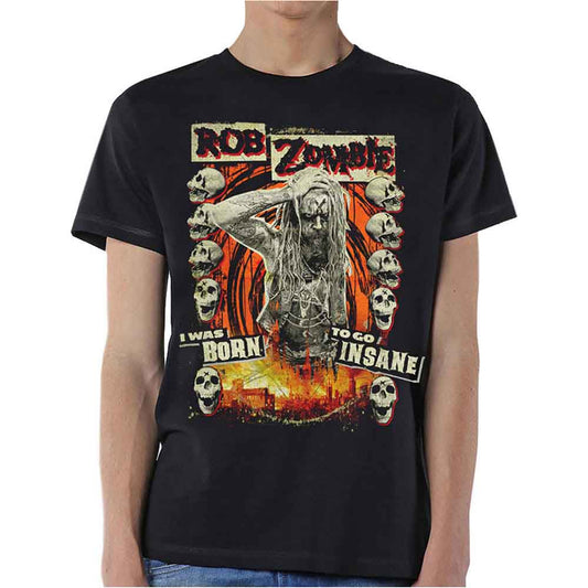 Rob Zombie Unisex T-Shirt: Born to Go Insane (Black)