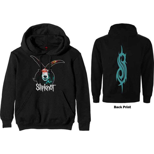 Slipknot Unisex Pullover Hoodie: Graphic Goat (Black) (Back Print)