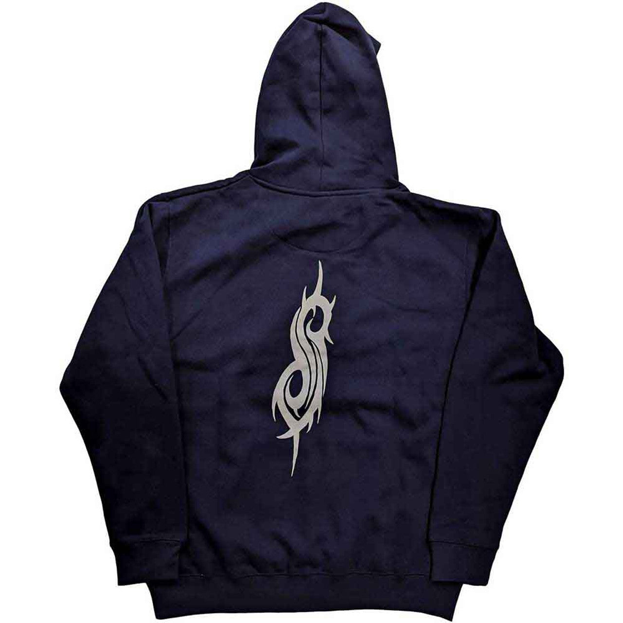 Slipknot Unisex Pullover Hoodie: Splatter (Navy Blue) (Back Print)