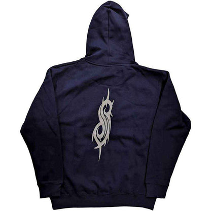Slipknot Unisex Pullover Hoodie: Splatter (Navy Blue) (Back Print)