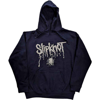 Slipknot Unisex Pullover Hoodie: Splatter (Navy Blue) (Back Print)