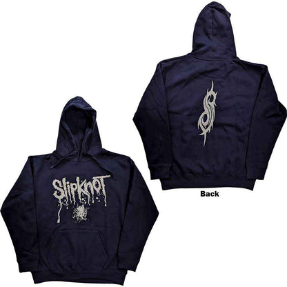 Slipknot Unisex Pullover Hoodie: Splatter (Navy Blue) (Back Print)