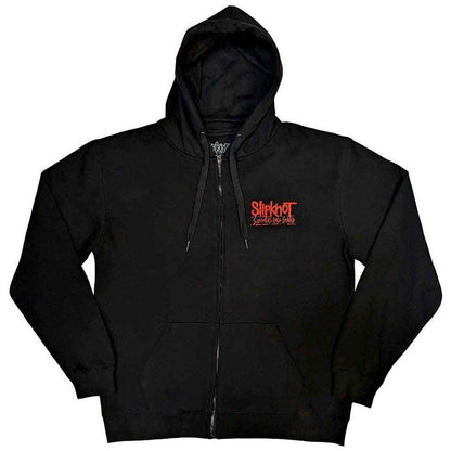 Slipknot Unisex Zipped Hoodie: 9-Point Flag (Black) (Back Print)