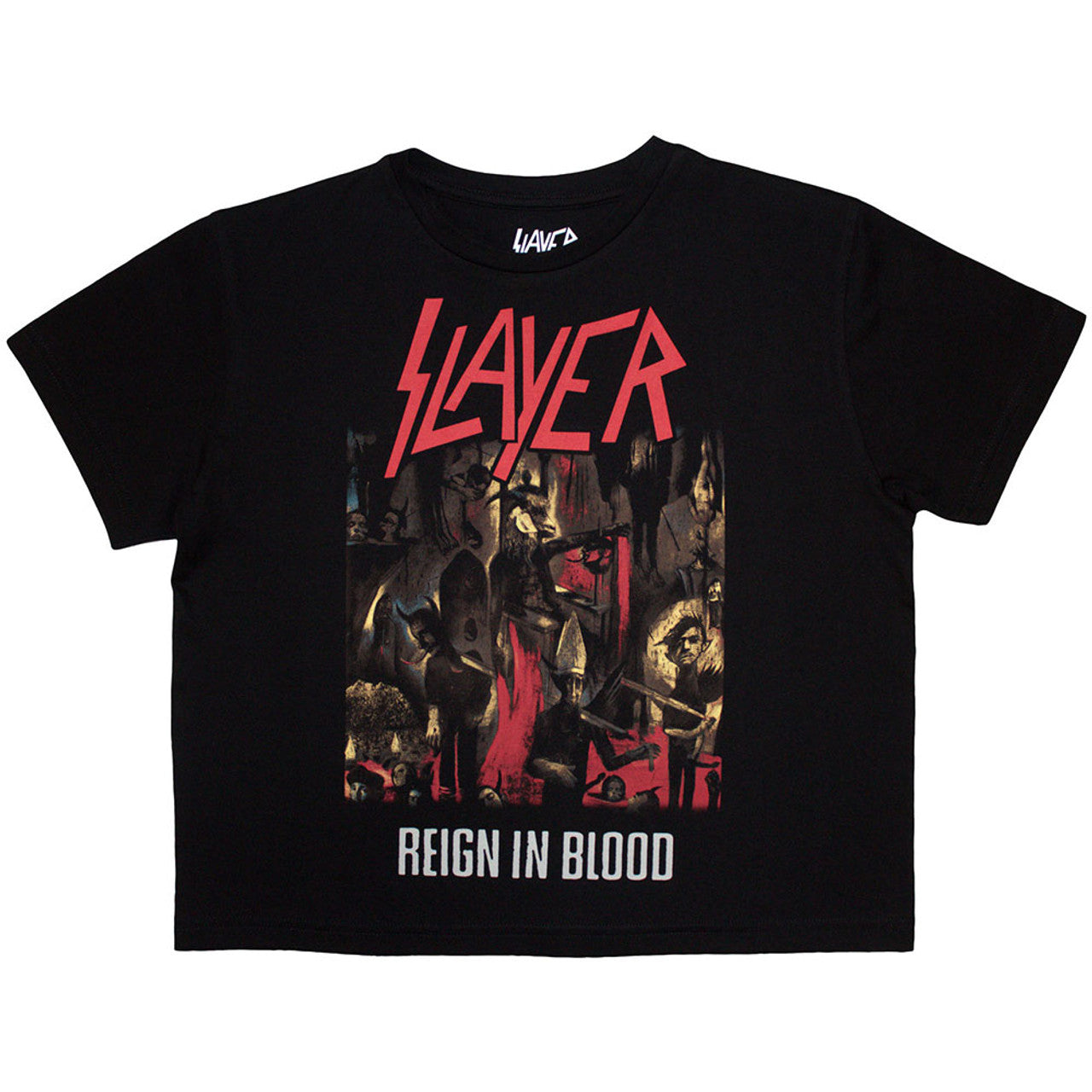 Slayer Ladies Crop Top: Reign In Blood (Black)