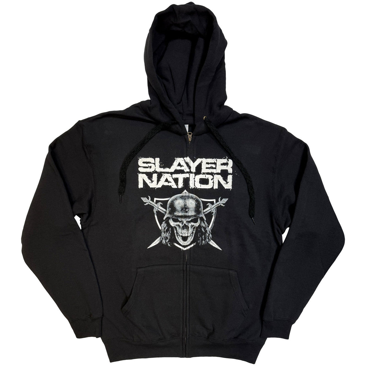Slayer Unisex Zipped Hoodie: Slayer Nation (Black) Slayer Unisex Zipped Hoodie: Slayer Nation (Black)