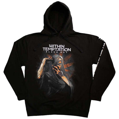 Within Temptation Unisex Pullover Hoodie: Bleed Out (Black) (Back & Sleeve Print)