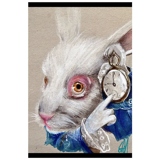 White Rabbit Time Art Print