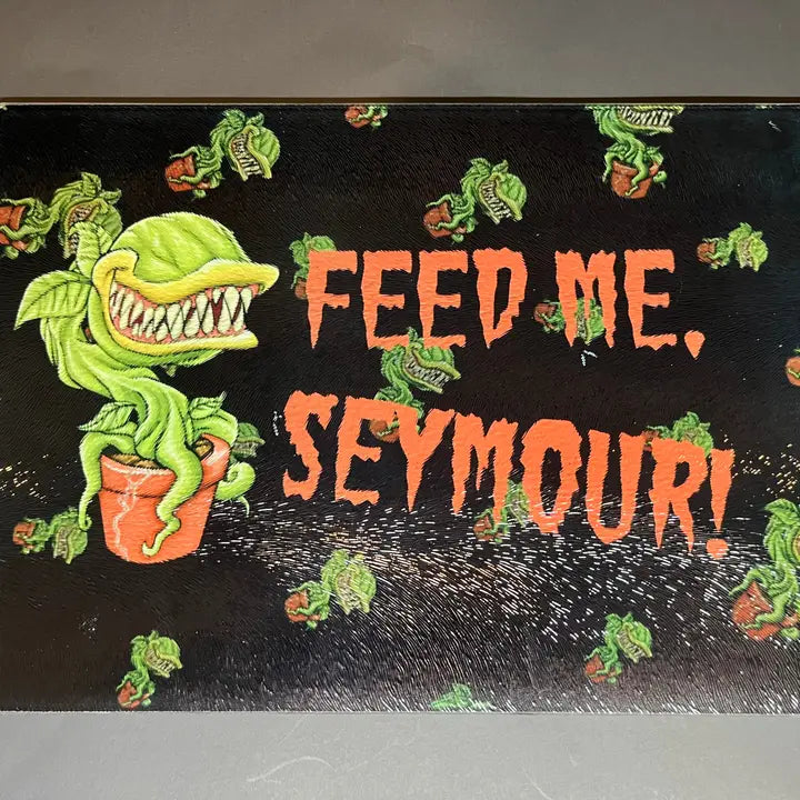 Little Shop of Horrors Sublimated Glass Cutting Board With Knife