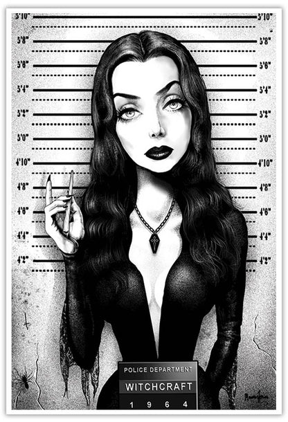 Mrs Addams Mugshot - Art Print