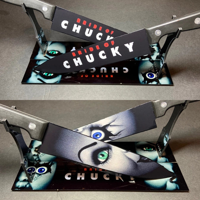 Bride of Chucky Tiffany 2 Kitchen Knife Set Witht Sublimated Stand