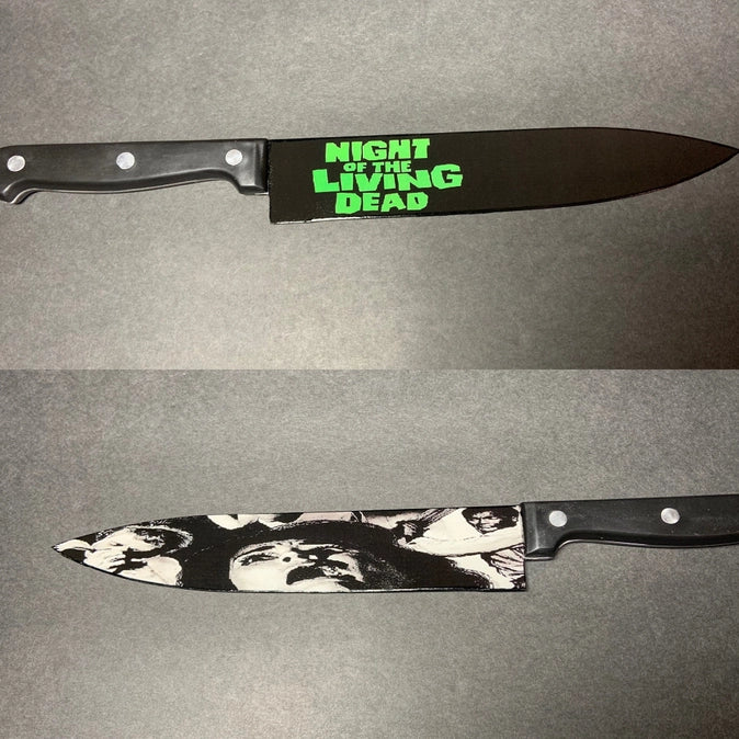 Night of the Living Dead 1968 Romero Kitchen Knife With  Sublimated Stand