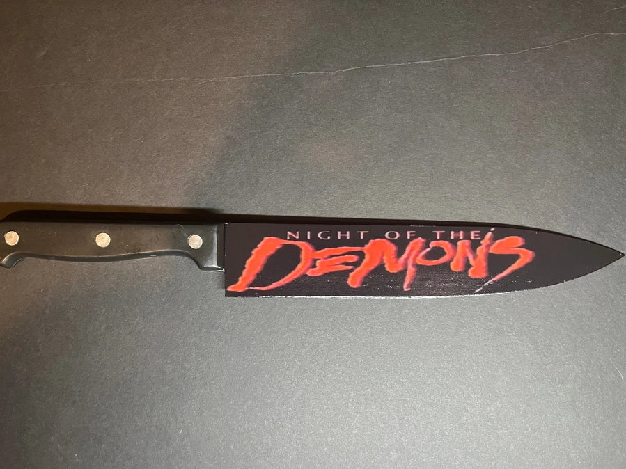 Night of the Demons 1988 Kitchen Knife with Sublimated Stand