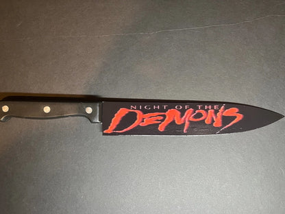 Night of the Demons 1988 Kitchen Knife with Sublimated Stand