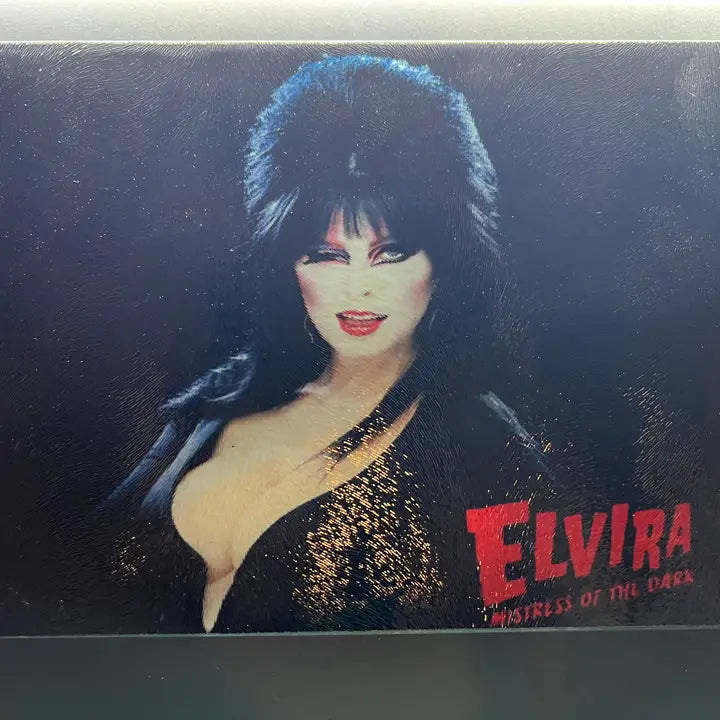 Elvira Mistress of the Dark Sublimated Glass Cutting Board with Matching Knife