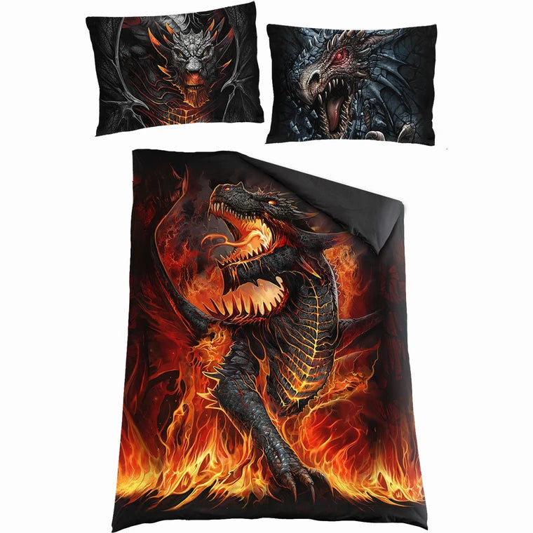 Spiral Duvet Set: Draconis (Black) (Single)