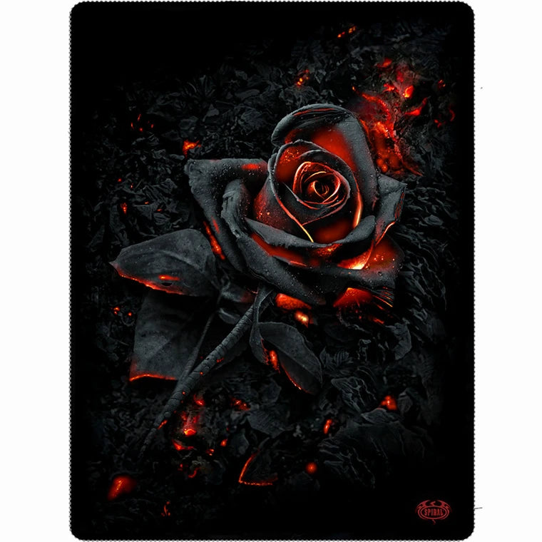 Spiral Fleece Blanket: Burnt Rose (Black) (Double Sided) (Double)