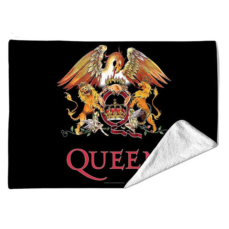 Queen Sherpa Fleece Blanket: Crest (Multicolour)