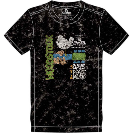 Woodstock Unisex T-Shirt: Poster (Black) (Wash Collection)